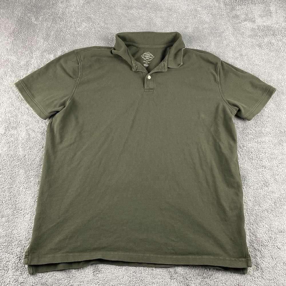 St John's Bay Legacy Polo Mens XL Olive Green Short Sleeve Casual Classic‎